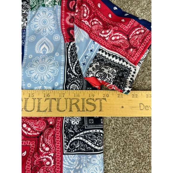 Surf Society Swimwear Bandana Button Down Short Sleeve Shirt‎ Men's Size Medium - Picture 8 of 9